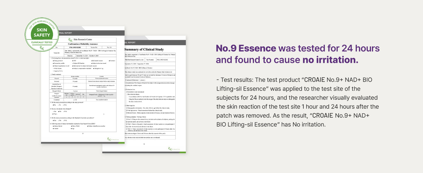 No.9 Essence | NAD+ BIO Lifting-sil Essence | Lifting, Firming, Wrinkles, Fine Lines, Elasticity | Peptides, NAD+ | Serum for Aging, Dull Skin |