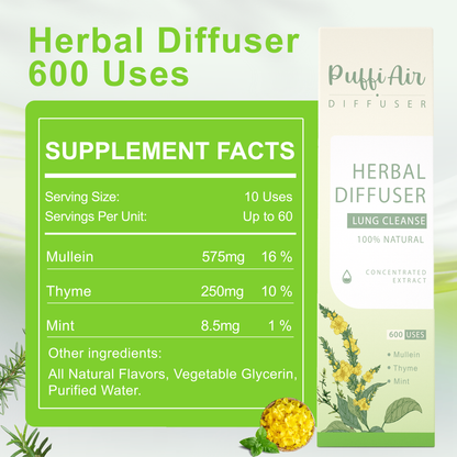 PuffiAir Aroma Diffuser Set – Natural Wellness Kit with Mullein, Milk Thistle & Melatonin Diffusers – 600 Puffs Each